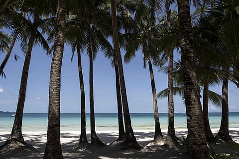 A general view shows an empty beach on the Philippine island of Boracay. (Photo|AFP)