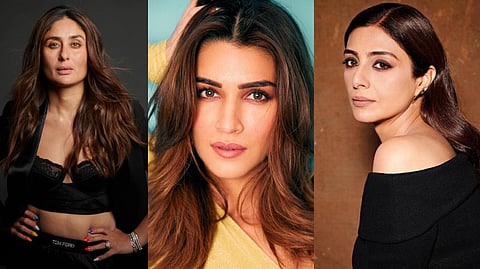 Actors Kareena Kapoor Khan, Kriti Sanon and Tabu.