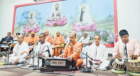 A musical programme during the 125th anniversary celebrations of the Ramakrishna Mission in Hyderabad on Saturday | Vinay Madapu
