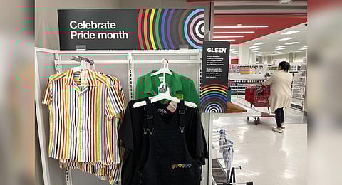 FILE - Pride Month merchandise is displayed at a Target store in San Francisco, California. (Photo | AFP)