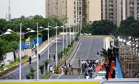 An aerial view of the Chengai Sivam bridge at Stephenson Road. (Photo | P Ravikumar, EPS)