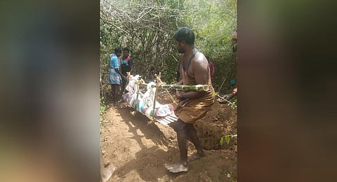 What upset the tribals more is that his body could not be transported to his village for final rites because there is no road.