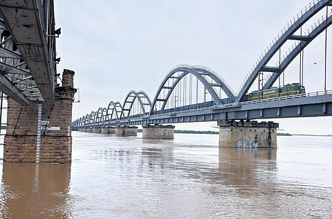 River Godavari at Pushkar Ghat in Rajamahendravaram on Friday I Express