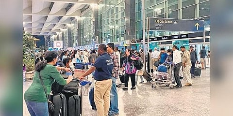Kempegowda International Airport saw 11,16,385 flyers in three months this year with June alone accounting for 3,81,739 passengers | Express