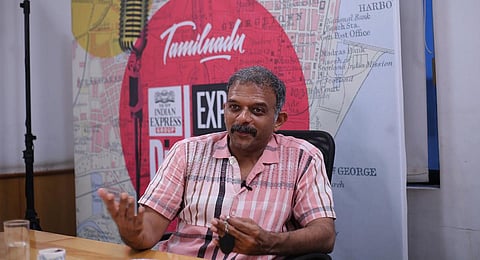 Carnatic vocalist, activist and Ramon Magsaysay awardee TM Krishna in converstaion with The New Indian Express in Chennai, July 22, 2023. (Photo | Ashwin Prasath, EPS)