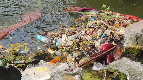 These low inflow levels have exposed the massive pollution in Hogenakkal.