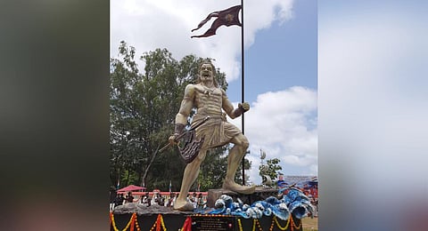 The Colachel Victory Warrior Statue at Colachel War Memorial in Pangode Military Station. (Express)