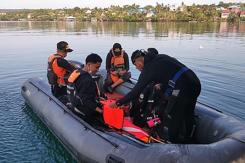 This photo from Indonesia's National Rescue Agency (Basarnas) shows members of a rescue team setting out to conduct rescue operations in Buton Tengah, Sulawesi after a ferry sank. (Photo | AFP)