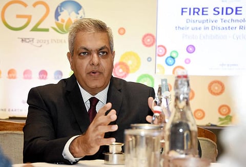 Amit Prothi, Director General, Coalition for Disaster Resilient Infrastructure (CDRI) during the G20 3rd Disaster Risk Reduction working group meeting held in Chennai. (Photo | Ashwin Prasath, EPS)