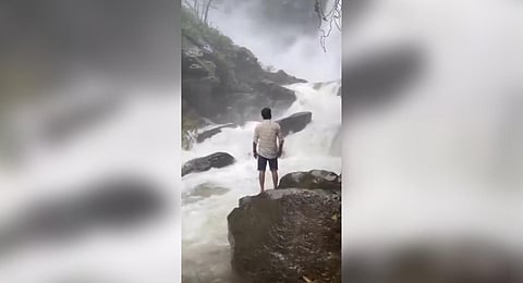 23 year old youth named  Sharath Kumar from Bhadravati, Shivamogga district drowned in Arasinagundi Falls in Kollur police station limits on Sunday evening. (Express)