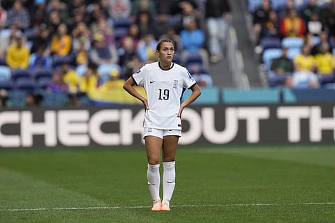 Casey Phair stands on the pitch during the Women's World Cup Group H soccer match between Colombia and South Korea in Sydney, Australia, Tuesday, July 25, 2023. (Photo | AP)
