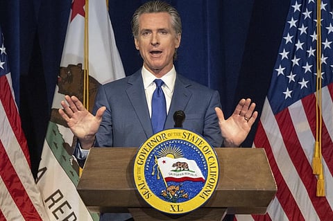FILE - California Gov. Gavin Newsom speaks during a news conference on Friday, May 12, 2023, in Sacramento, California. (Photo | AP)