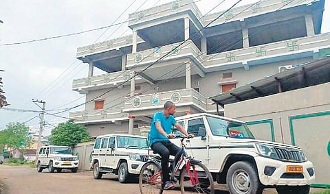 The palatial residence of assistant engineer Kishore Sahu at Jaleswar temple road