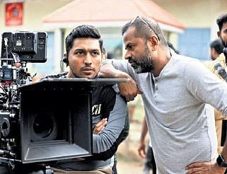 Behind the scenes of the movie shoot.