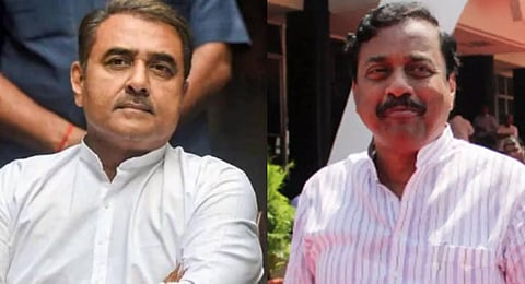 NCP leaders Praful Patel and Sunil Tatkare (File Photos | PTI)