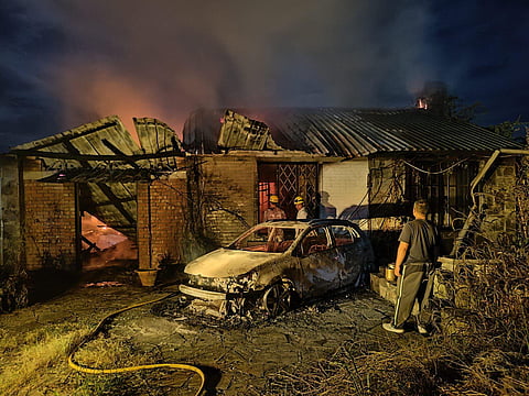 House of Dr Seilen Haokip torched by miscreants, July 4, 2023. (Photo | EPS)