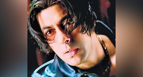 ​  Actor Salman Khan sporting long hair in the movie Tere Naam  ​