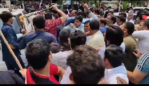 The incident took place outside a hotel in Gwalior (Photo | Special arrangement)