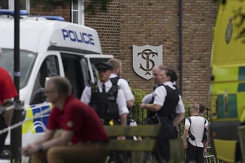 A view of the scene of an incident at a primary school, in Wimbledon, London. (Photo | AP)