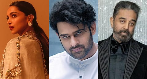 Actors Deepika Padukone, Prabhas and Kamal Haasan will release the trailer, title and release details of 'Project K' at Comic Con. (Photos | Actors Instagram accounts)