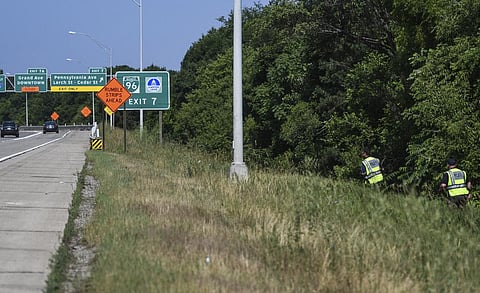 First responders search an area near the Interstate 496 and US-127 interchange between Lansing and Detroit, Mich., for 2-year-old Wynter Cole Smith. (Photo | AP)