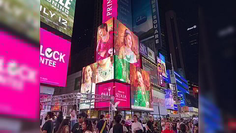 Times Square Billboard ad featuring Sitara. (Photo | Twitter)