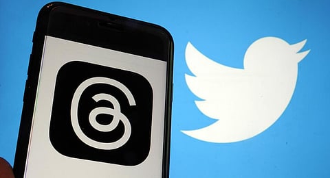 Meta's new app Threads, left, and Twitter. (Photo | AP)