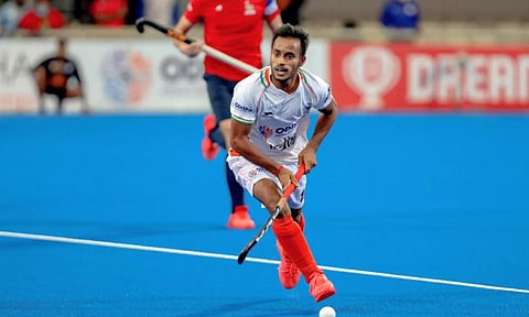 Representational image of Uttam Singh in action. (Photo | Hockey India Twitter)