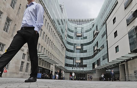 A view of the main entrance to the headquarters of the publicly funded BBC in London, Wednesday, July 19, 2017. (Photo | AP)