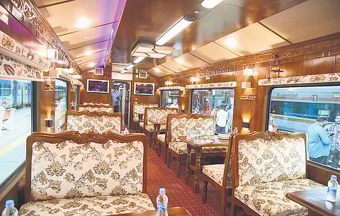 Union railways minister inspects tourist train, says it will begin service in a few months