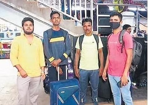 ​  The four plumbers from Kendrapara return home | Express  ​