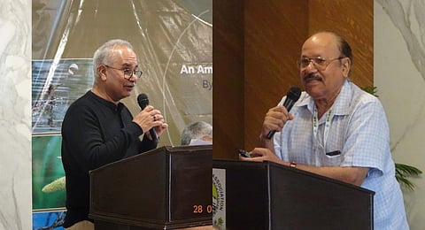 G V Prasad and Dr Asad Rahmani on the stage. (Photo | Express)