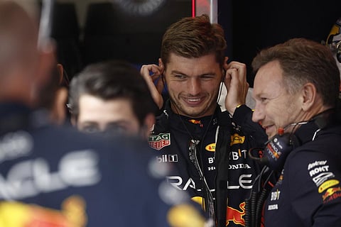 Red Bull driver Max Verstappen (C) of the Netherlands prior to the sprint race ahead of the F1 Belgium Grand Prix at the Spa-Francorchamps racetrack in Spa, July 29, 2023. (Photo | AP)