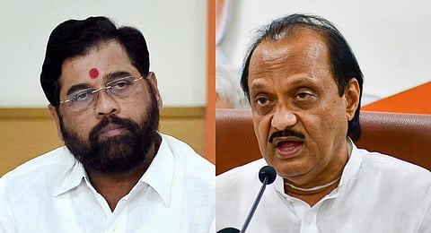 FILE - A collage of Maharashtra CM Eknath Shinde and Deputy CM Ajit Pawar, used for representational purposes only. (Photos | PTI)