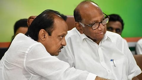 NCP leaders (L) Ajit Pawar and Sharad Pawar. (File | PTI)