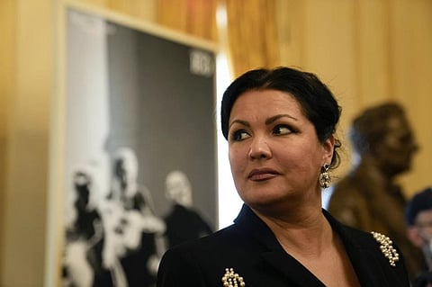 Russian soprano Anna Netrebko answers reporters’ questions in Milan, Italy, on Nov. 29, 2021. (File Photo | AP)