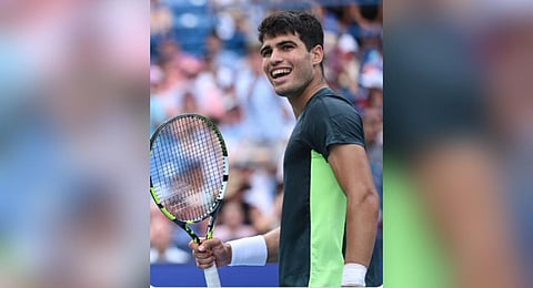 Carlos Alcaraz had to get past adverse weather conditions and  Tommy Paul to reach the Western & Southern Open quarterfinals. (Photo | Twitter, @carlosalcaraz)