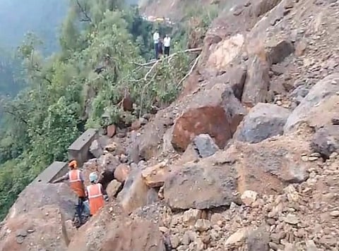 Landslide in Tehri Garhwal in Uttarakhand