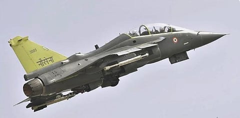 LCA Tejas NP5 (Naval Trainer prototype) completed it's maiden flight