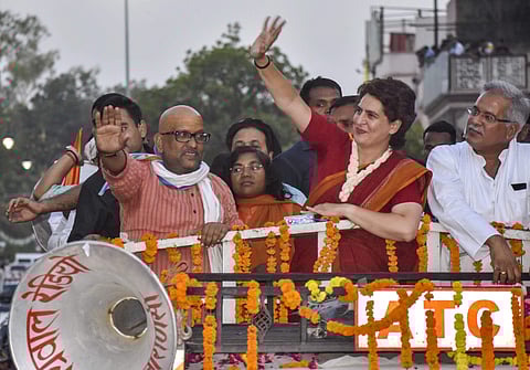 Congress General Secretary Priyanka Gandhi Vadra with Ajay Rai. (File | PTI)