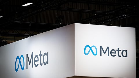 A photo shows the Meta group's logo 