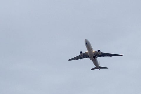 A French military Airbus A330 carrying French and other foreign nationals enroute to Paris, France, takes off from Niamey, Niger. (Photo | AP)