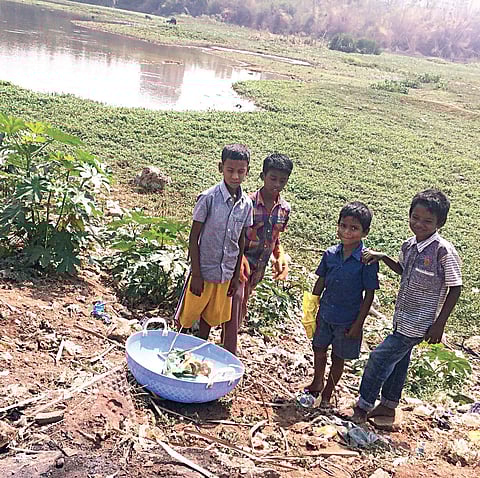 Children of the neighbouring areas enthusiastically joined the green activists in their drive to clean up Chunchaghatta Lake (File photo)