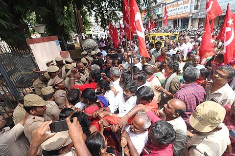 The ruckus that took place during the monthly meeting (Photo | Express)