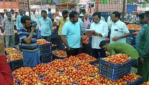 Madanapalle tomato market. (File photo)