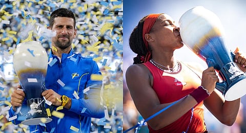 Novak Djokovic and Coco Gauff . (Photo | AP)
