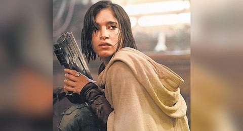 A still from Zack Snyder's space opera film Rebel Moon.