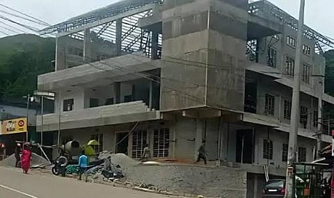 The CPM’s party office which is being constructed at Santhanpara. (Photo | Express)