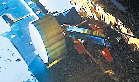 The Pragyaan rover emerging from the Vikram lander hours after it landed on the Moon’s South Pole, beginning its 14-day mission