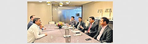 IT Minister KT Rama Rao holds a meeting with o9 CEO Chakri Gottemukkala in Chicago
